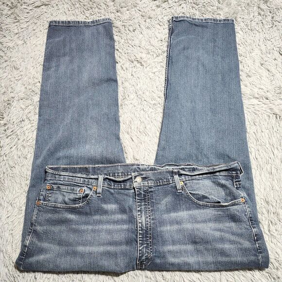 Levis 559 Mens Jeans Size 42x31 Relaxed Fit Straight Leg Denim Medium Wash - Picture 3 of 13